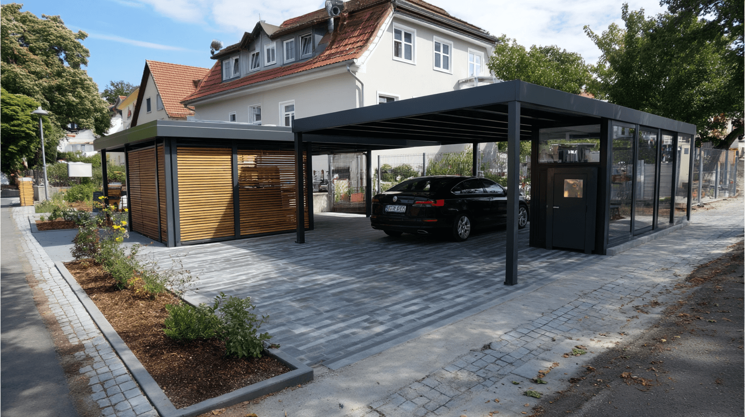 Custom Carport with Storage Area