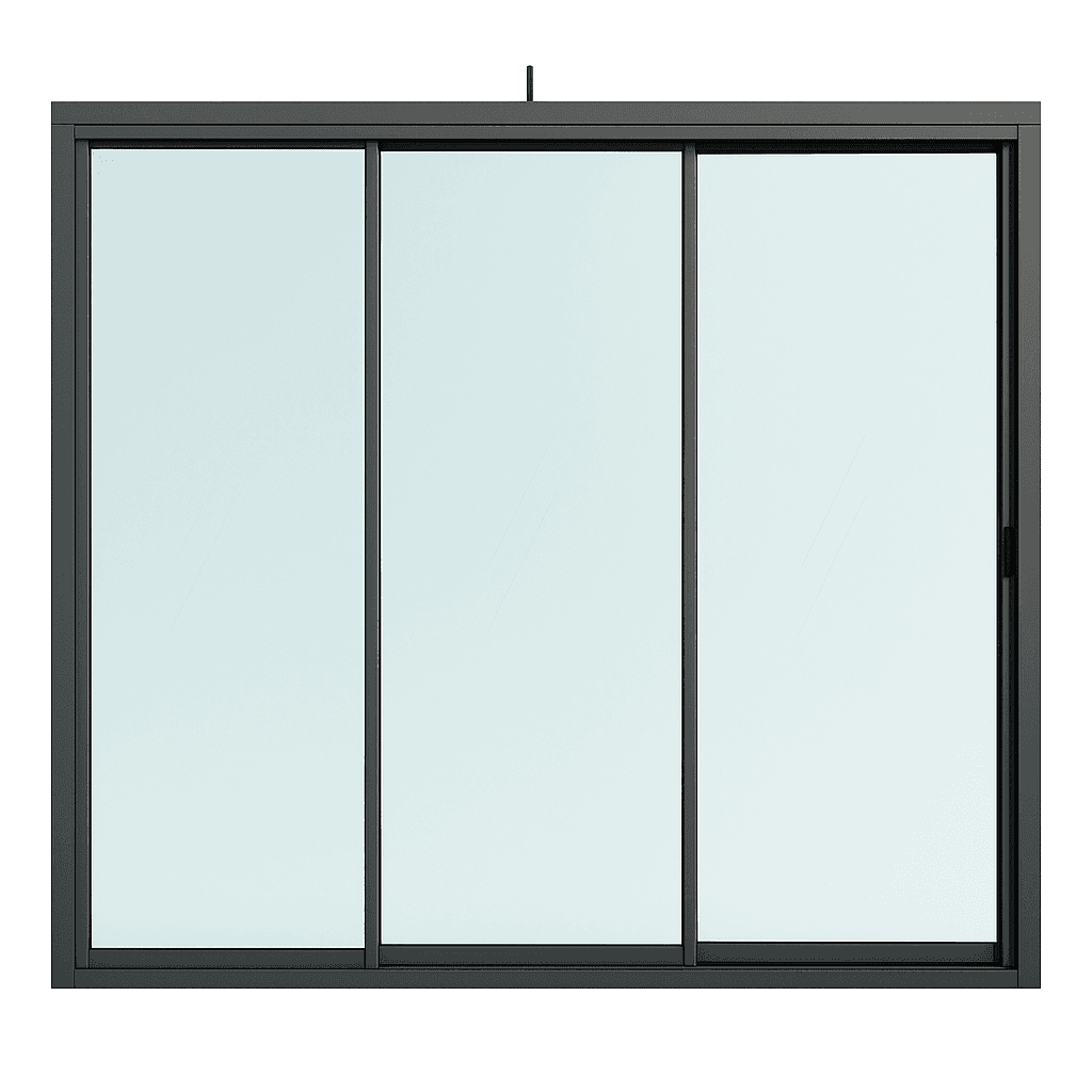Luxa FrontSlide Single Glass 3 Rail System Technical Drawing