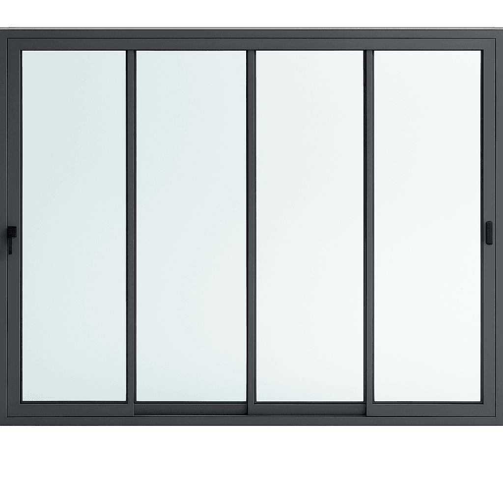 Luxa FrontSlide Thermal Glass 4 Rail System Technical Drawing
