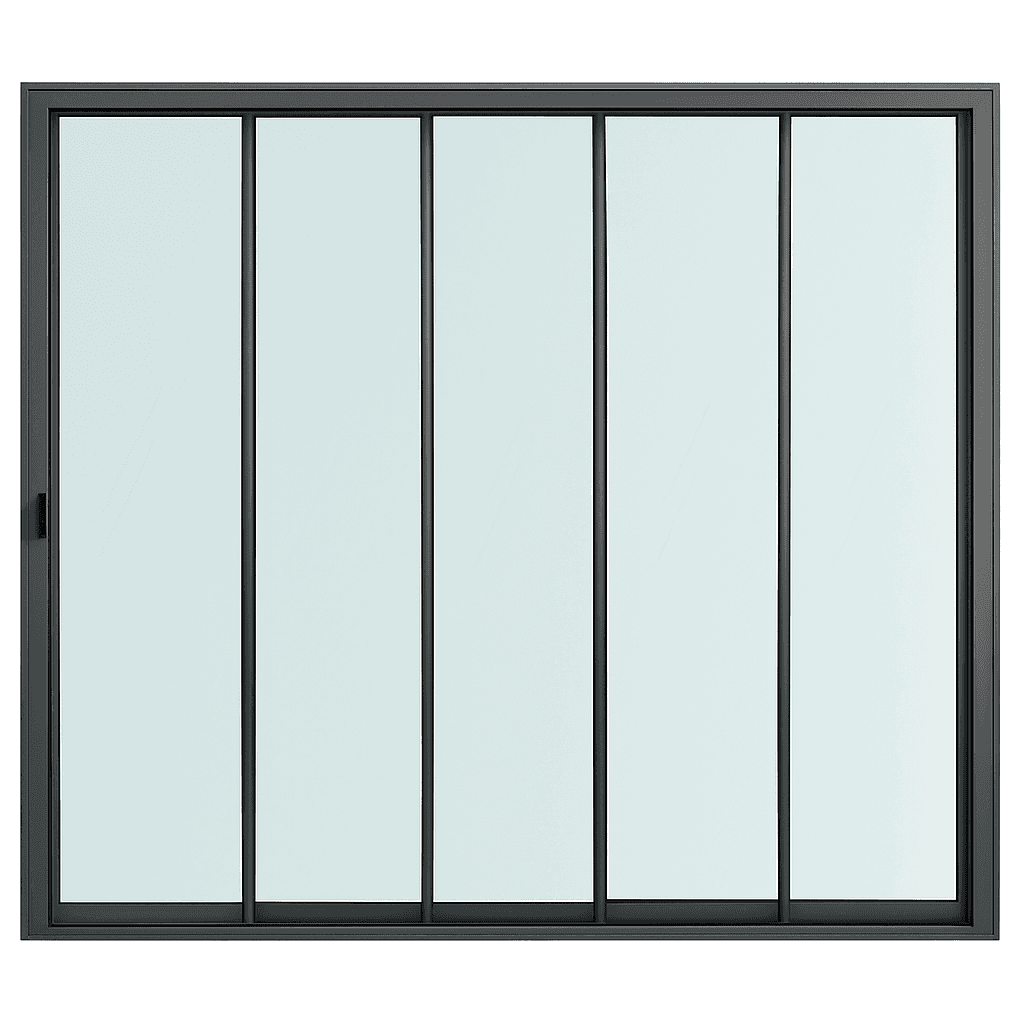Luxa FrontSlide Single Glass 5 Rail System Technical Drawing